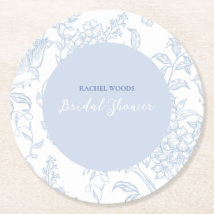 Etwas Blue Wildblume Bridal Dusche Einladung Runder Pappuntersetzer