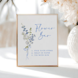 Etwas Blue Wildblume Ribbon Blume Bar Poster