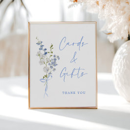 Etwas Blue Wildblume Ribbon Karten & Geschenke Poster