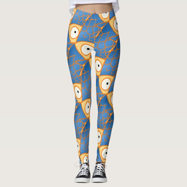 Etwas Fisches! niedlicher künstlerischer Goldfisch Leggings (Vorderseite)