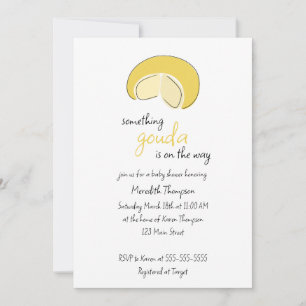 Etwas Gouda ist auf dem Weg Baby Shower Käserad Einladung