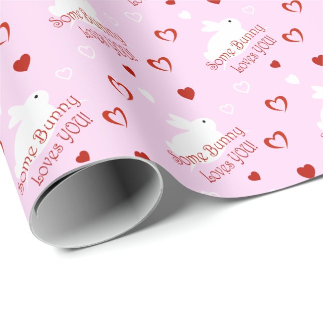 Etwas Häschen-Lieben Sie! Geschenkpapier (Rolleneckpunkt)