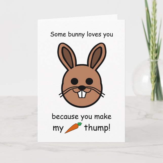 Etwas Häschen-Lieben Sie, Kaninchen des Valentines Karte (Vorderseite)