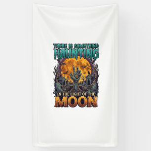 Etwas Heimsuchender Mond Halloween Zombie Hand Gra Banner