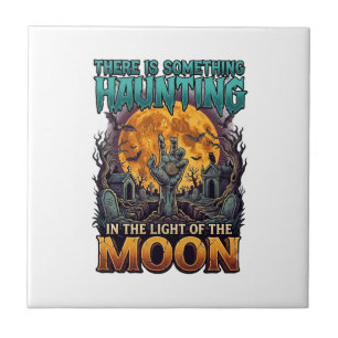 Etwas Heimsuchendes Mond Halloween Zombie Hand Gra Fliese