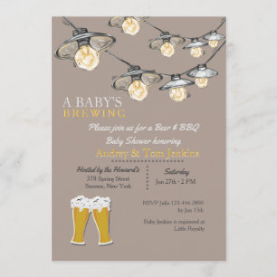 Etwas ist Brewing Baby Shower 2 Einladung