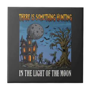 Etwas Jagdlicht Mond Halloween Heißer Zombie Fliese