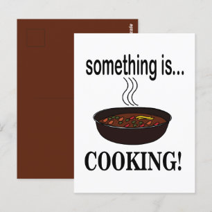 Etwas kocht beim Kochen Postkarte