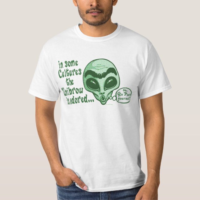 Etwas Kulturen verehren Unibrow T-Shirt (Vorderseite)