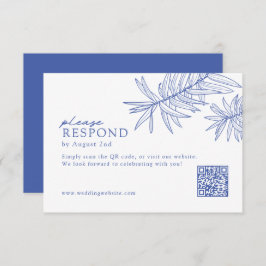 Etwas Minimalistischer botanischer QR-Code RSVP Karte