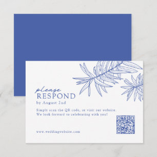 Etwas Minimalistischer botanischer QR-Code RSVP Karte