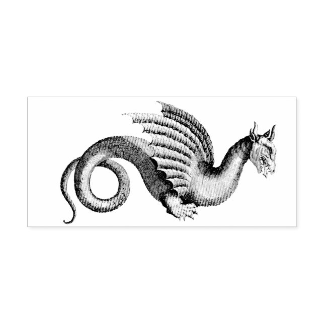 Etwas mittelalterliche Fantasie geflügelter Drache Gummistempel (Prägung)