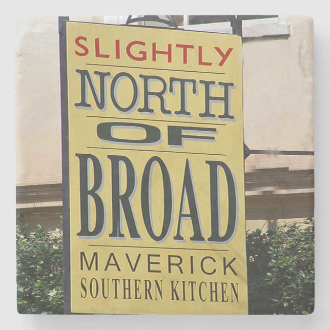 Etwas nördlich von Broad, SNOB Charleston Steinuntersetzer (Vorderseite)