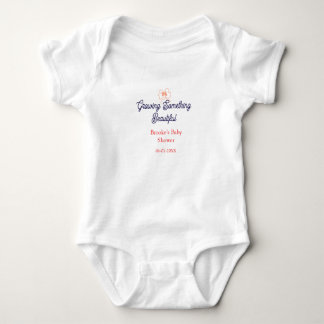 etwas Schönes züchten Pfirsich-Schleife Baby-Party Baby Strampler
