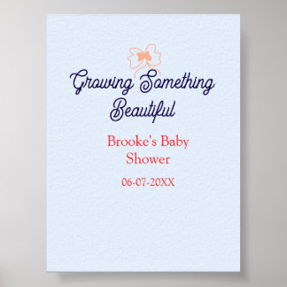 etwas Schönes züchten Pfirsich-Schleife Baby-Party Poster