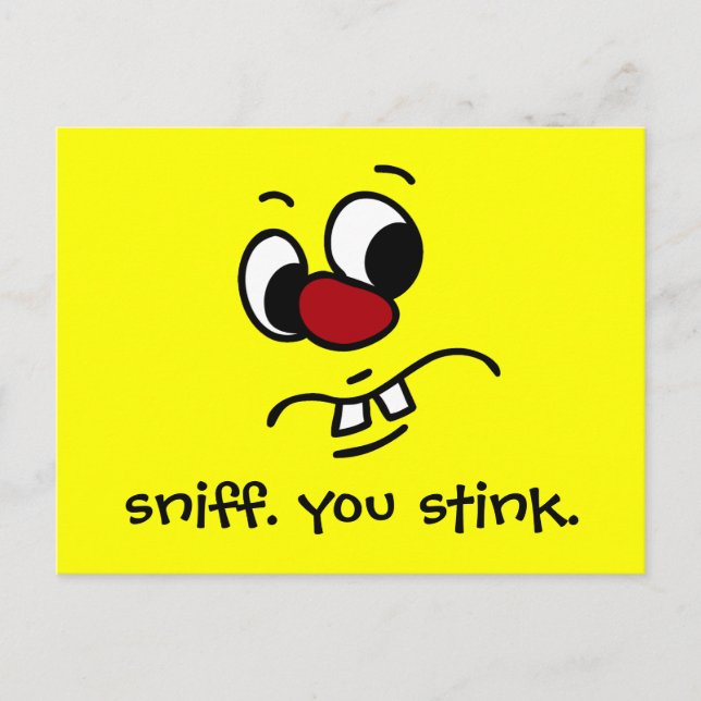 Etwas Stinkes Gesicht Grumpy Postkarte (Vorderseite)