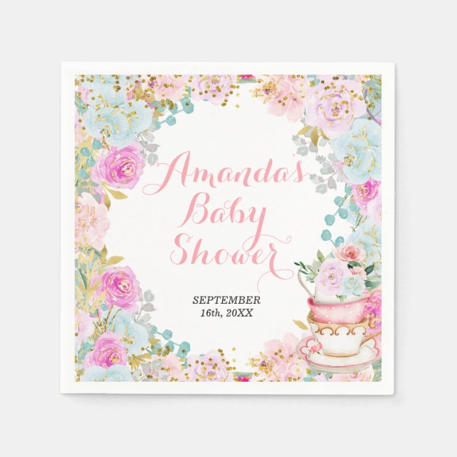Etwas Süßes ist Tee Party Babydusche Serviette (Vorderseite)