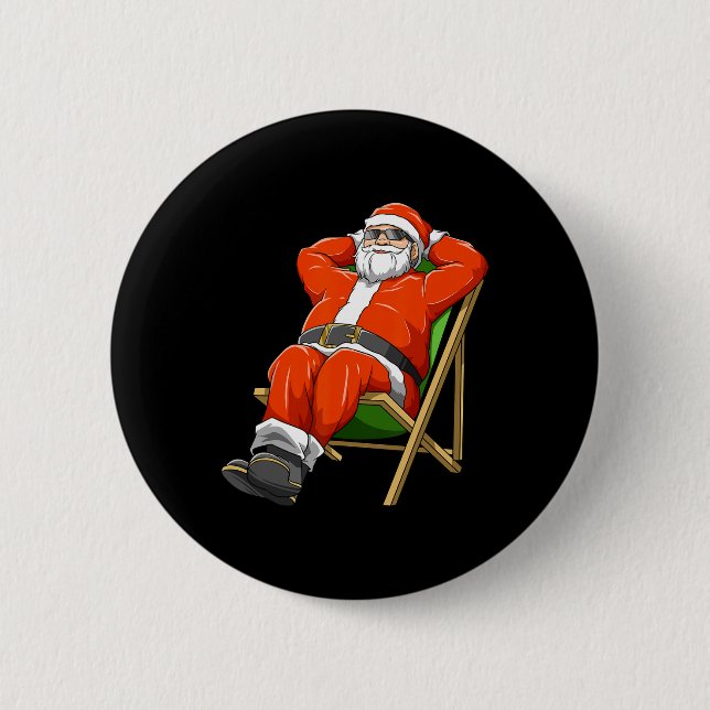 Etwas Weihnachtsmann Weihnachten Im Juli Hawaiiani Button (Vorderseite)