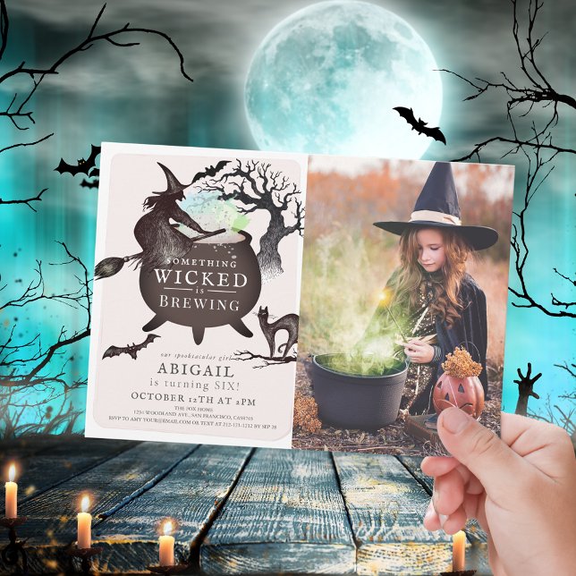 Etwas Wicked Brennen Halloween Pink Geburtstag Einladung (Von Creator hochgeladen)