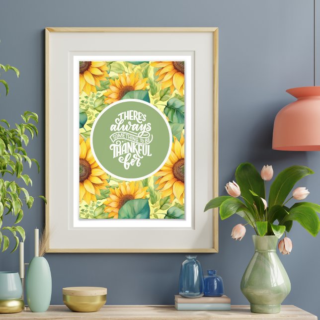 "Etwas zu danken" Sonnenblumenplakat Fotodruck (Von Creator hochgeladen)