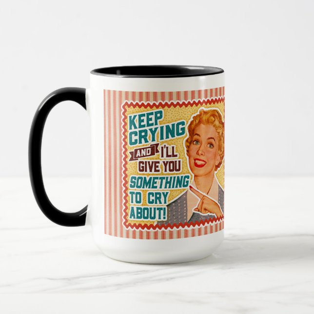 Etwas zum Weinen - Retro-Mama Tasse (Links)