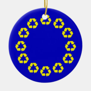 EU, die Flagge recycelt Keramikornament