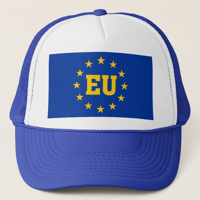 EU-Flagge, europäische Gewerkschaft unterstützt Hu Truckerkappe (Vorderseite)