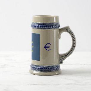 EU-Flagge.mit EURO-Symbol Bierglas
