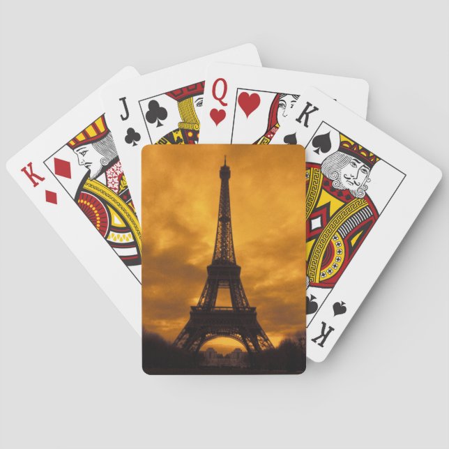 EU, Frankreich, Paris.  Eiffelturm. Spielkarten (Rückseite)