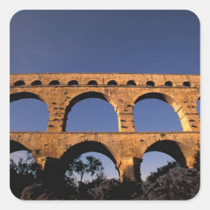 EU, Frankreich, Provence, Gard, Pont du Gard. Römi Quadratischer Aufkleber