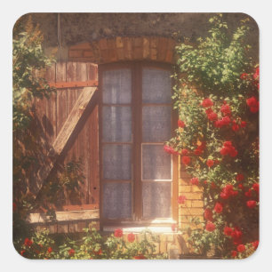 EU, Frankreich, Provence, Vaucluse, Apt. Haus 2 Quadratischer Aufkleber