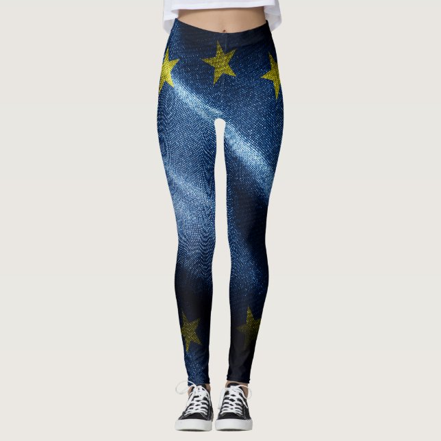 EU-Seidenflagge Leggings (Vorderseite)