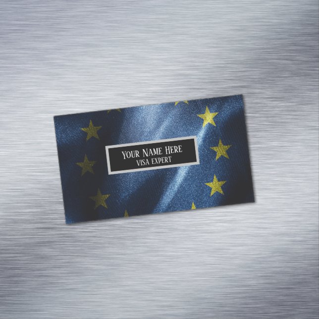 EU-Seidenflagge Magnetische Visitenkarte (Beispiel)