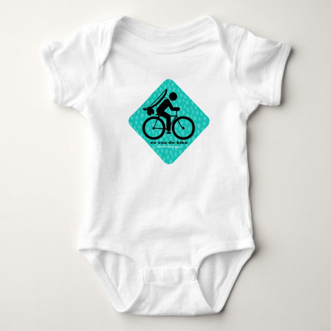 Eu vou de bike: Body de Capoeira para bebês! Baby Strampler (Vorderseite)