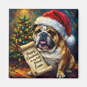EUAN ~ BULLDOG Weihnachtsgrüße ~ Magnet