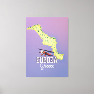Euböa Griechenland Karte Reiseplakat Leinwanddruck