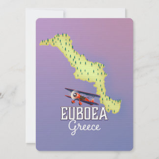 Euboea Griechenland Karte Reiseplakat