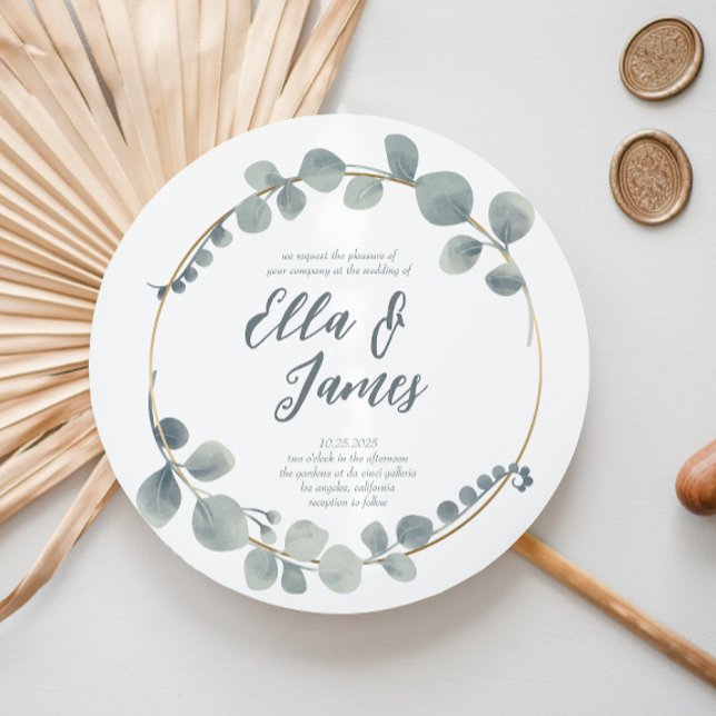 Eucalptus Wreath Wedding Einladung (Von Creator hochgeladen)