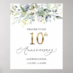 Eucalyptus 10e Mariage Affiche de bienvenue Annive