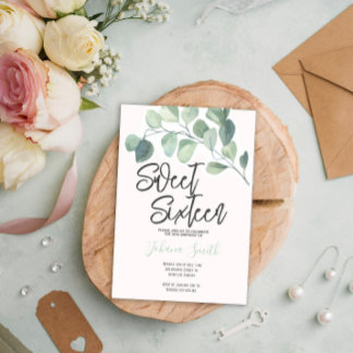 Eucalyptus 16 . Geburtstag Einladung zum Geburtsta