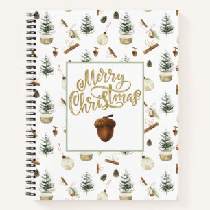 Eucalyptus Acorns Weihnachten Notizbuch