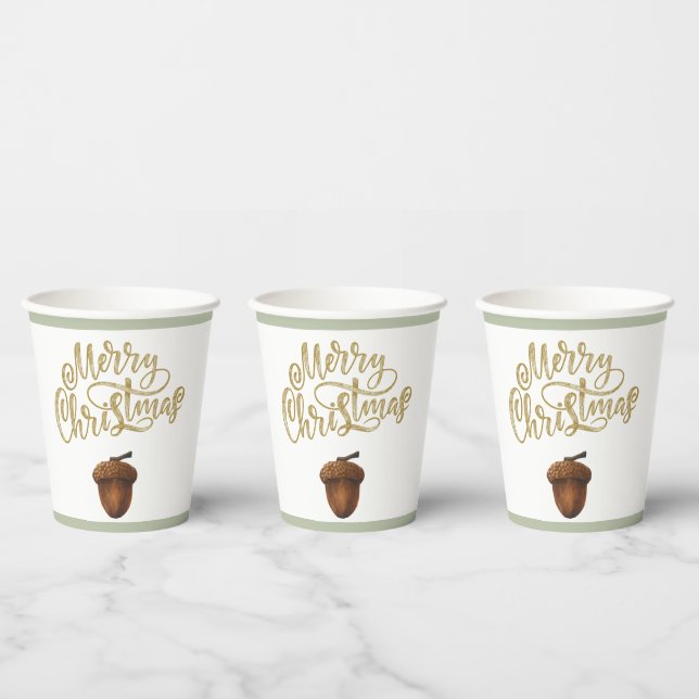 Eucalyptus Acorns Weihnachten Pappbecher (Multi)