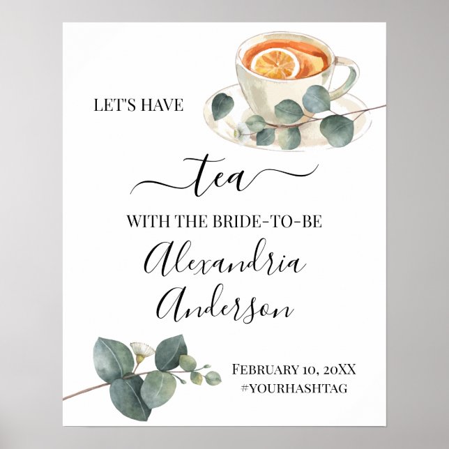 Eucalyptus Affiche de bienvenue de Fête des mariée (Devant)