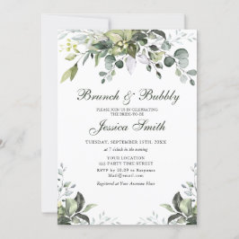 Eucalyptus Aquarelle Brunch et Bubbly Invitation