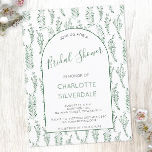 Eucalyptus Aquarelle Nuptiale Douche Invitation
