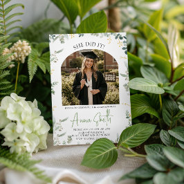 Eucalyptus Arch Photo Graduation Invitation Einladung