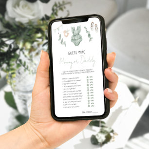 Eucalyptus Baby Girl Shower Mommy oder Daddy Game Poster