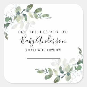 Eucalyptus Baby ShowBuchzeichen Quadratischer Aufkleber