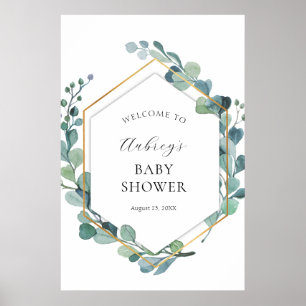 Eucalyptus Baby shower Affiche de bienvenue
