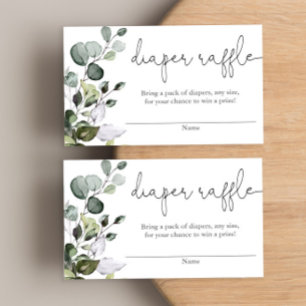 Eucalyptus baby shower carte de tombola de couche